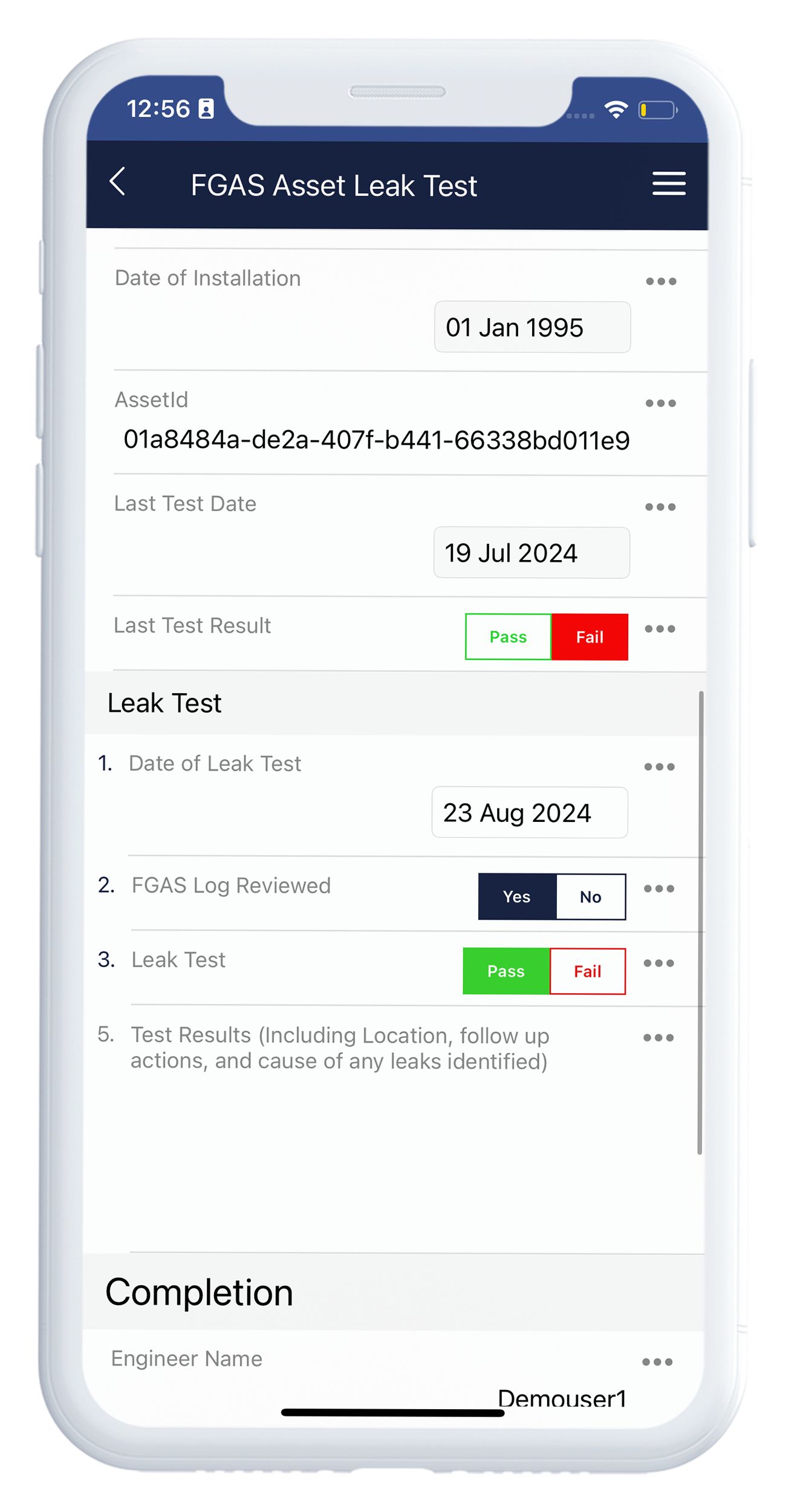 FGAS leak test